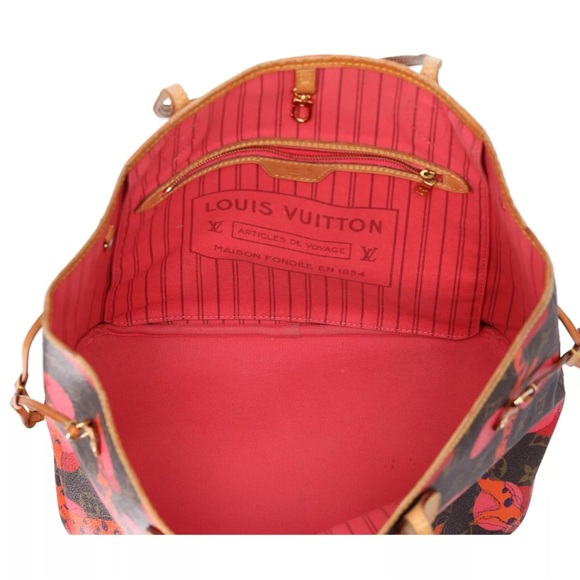 Louis Vuitton Monogram La Mage Neverfull MM Tote Bag M41603 LV Brown Red Pink - Picture 14 of 14